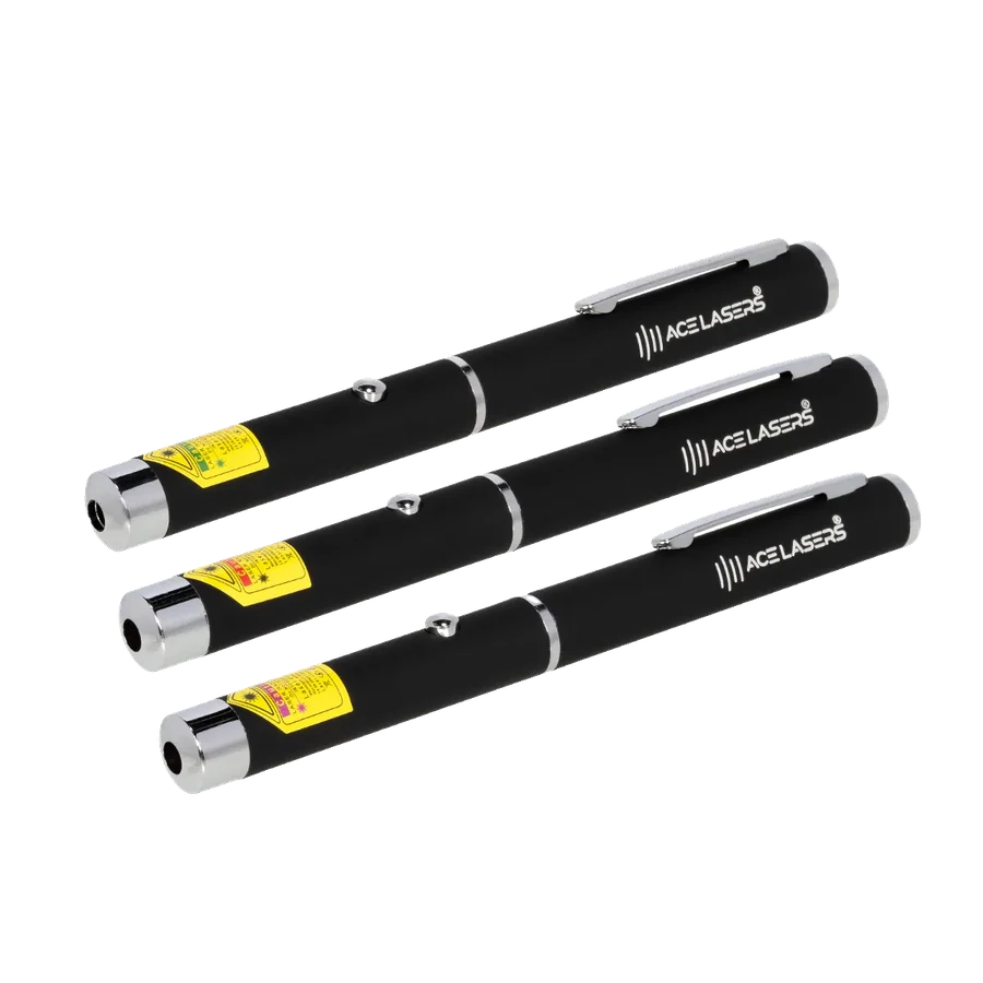 ACE Lasers set met groene AG-1, rode AR-1 en violette AV-1 laserpen